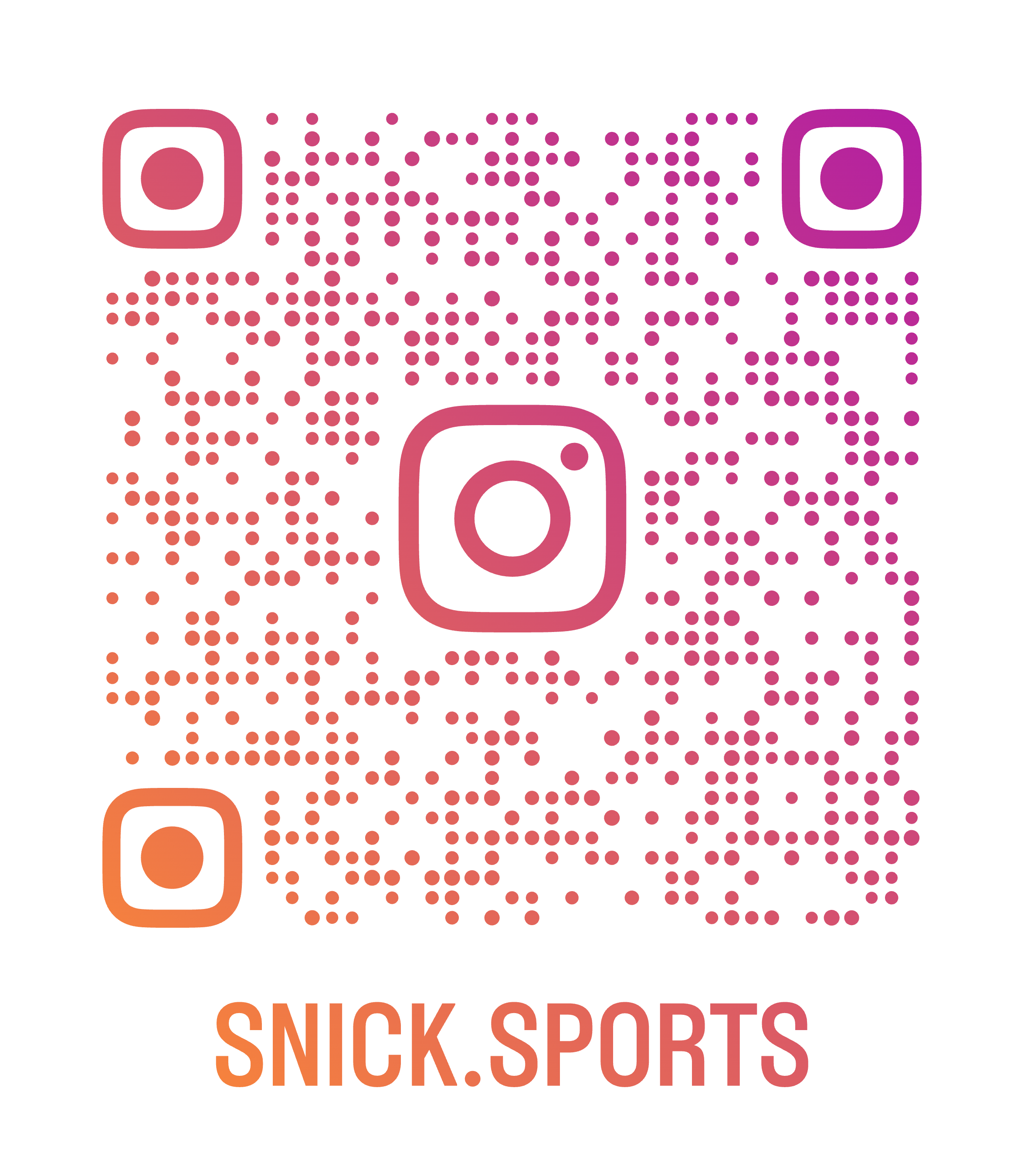 Scan to follow Snick Sports on Instagram